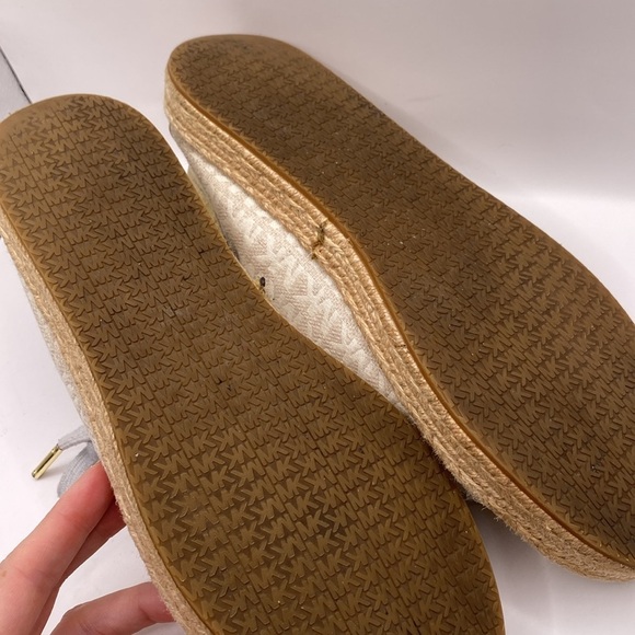 Michael Michael Kors Gold Libby Logo Jacquard Collapsible Heel Sneaker Women’s 9 - Picture 5 of 8